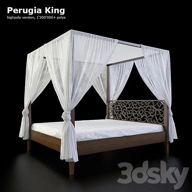 Canopy bed Perugia King 3DModel