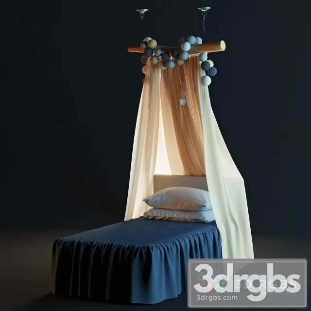 Canopy Single Spa Bed 3D Model Free