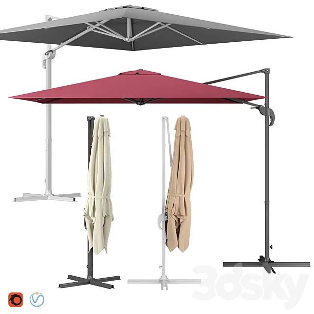Cantilever parasol 3D Model