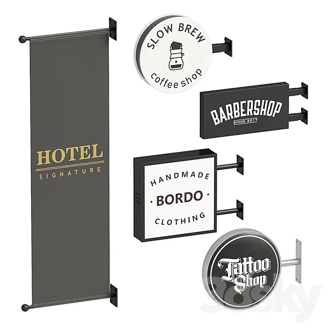 Cantilever signs 3D Model
