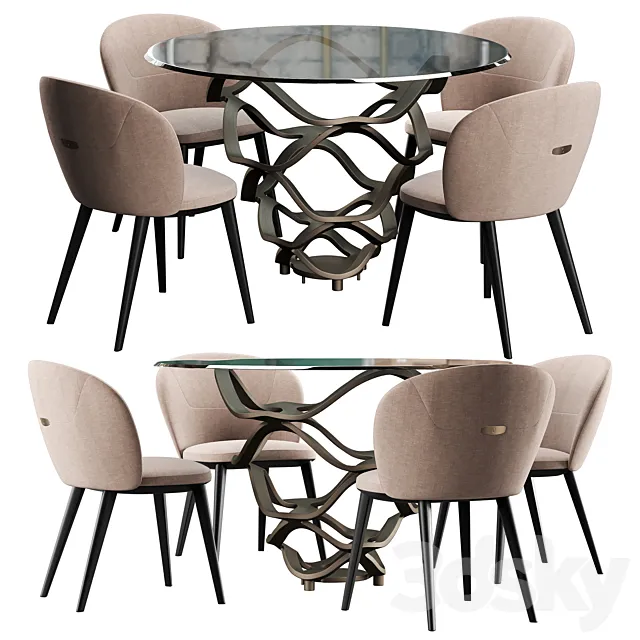 Cantory & Reflex Neolitico dining set 3D Model