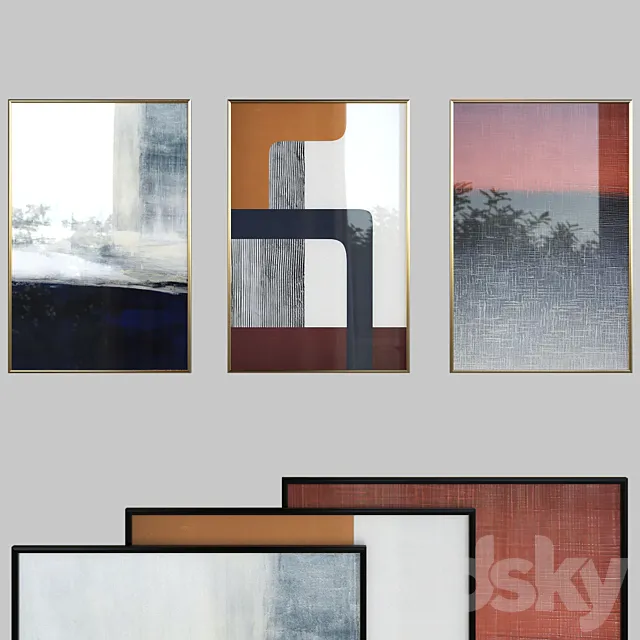 Canvas painting with frame 025 3D Model