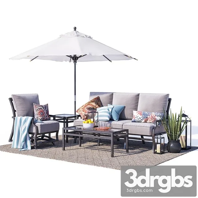 Canyon metal furniture set 2 3D Model Free