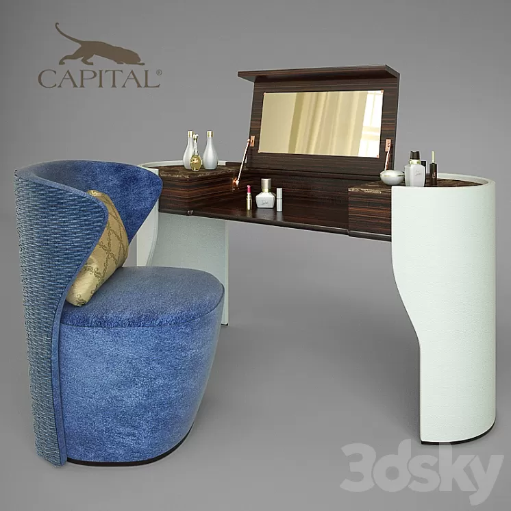 Capital collection dresser Jubilee + chair Vortex + perfume 3D Model