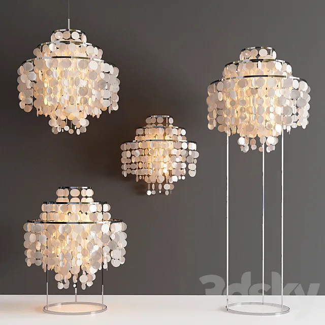 Capiz Lamp Collection – 4 types 3DModel