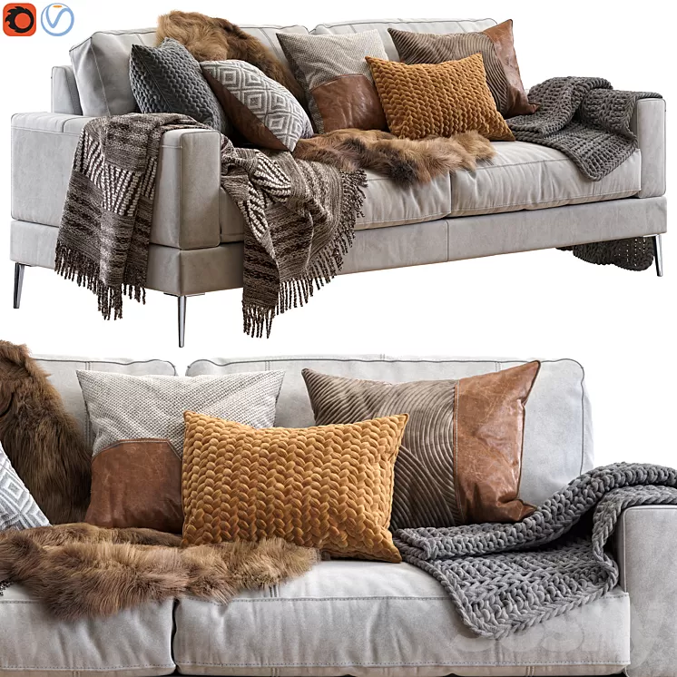 Capri sofa 210 cm 3D Model