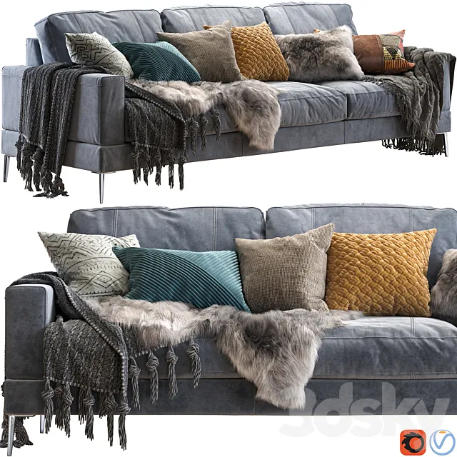 Capri sofa 258 cm 3D Model