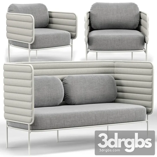 Capsule Outdoor Settee And Lounge Chair 3D Model Free