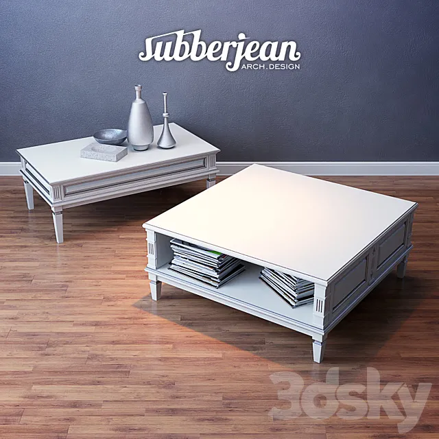 Cara Hardwood Coffee Table 3D Model