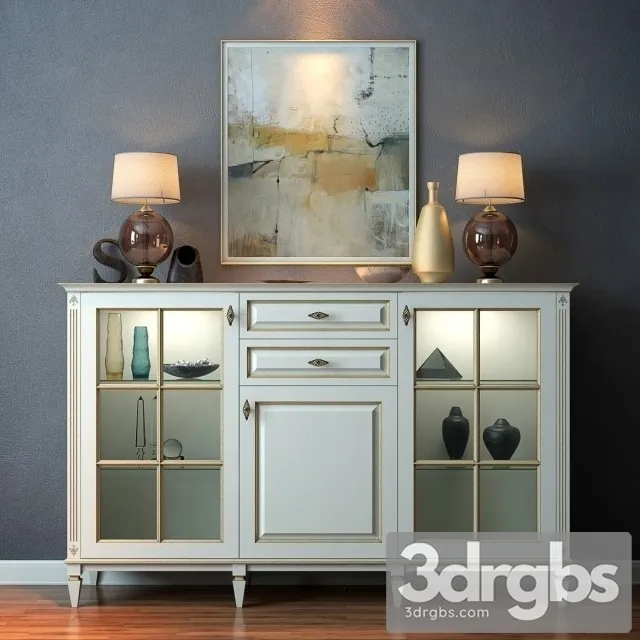 Cara Hardwood Console 3D Model Free