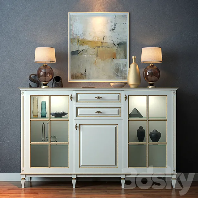 Cara Hardwood Console Big 3DModel