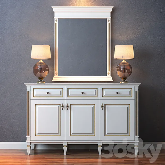 Cara Hardwood Console Medium 3DModel