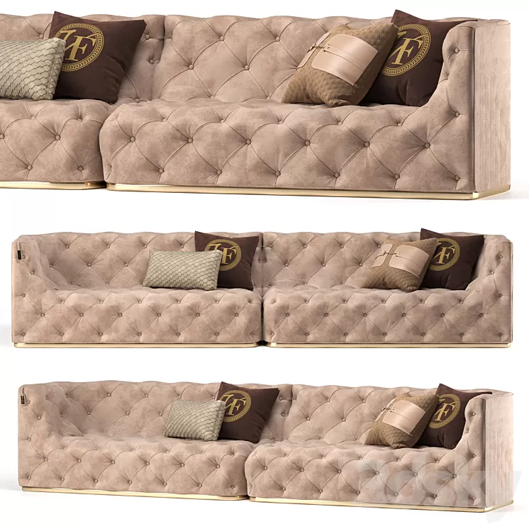 Caracciolo sofa by Vittoria Frigerio 3D Model
