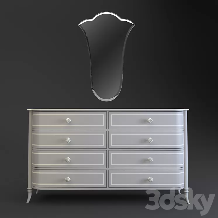 Caracole Classic dresser offer & mirror 3D Model