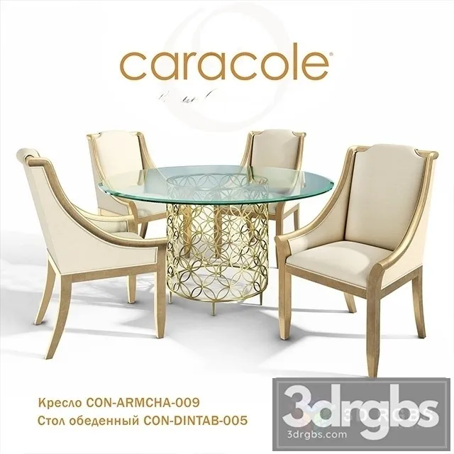 Caracole Dining Set 3D Model Free