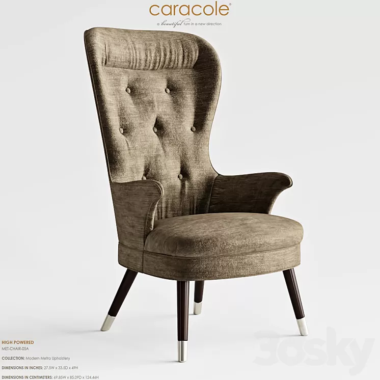 Caracole High Powered Met Chair-05A 3D Model