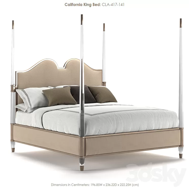 Caracole king bed 3D Model