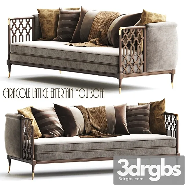 Caracole lattice entertain you sofa 2 3D Model Free