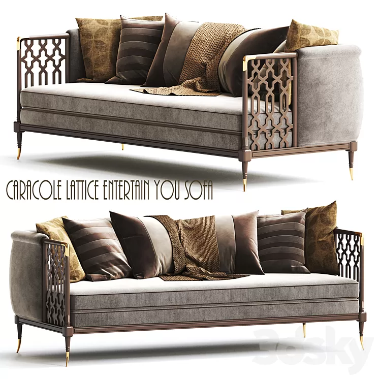 Caracole Lattice Entertain You Sofa 3D Model
