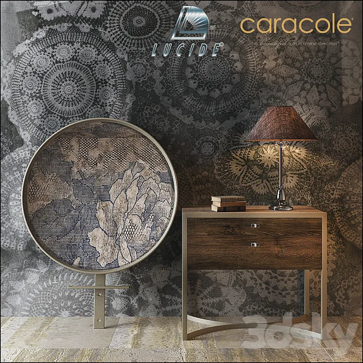 CARACOLE Nightstand ATS-NITSTD-001 3D Model Free