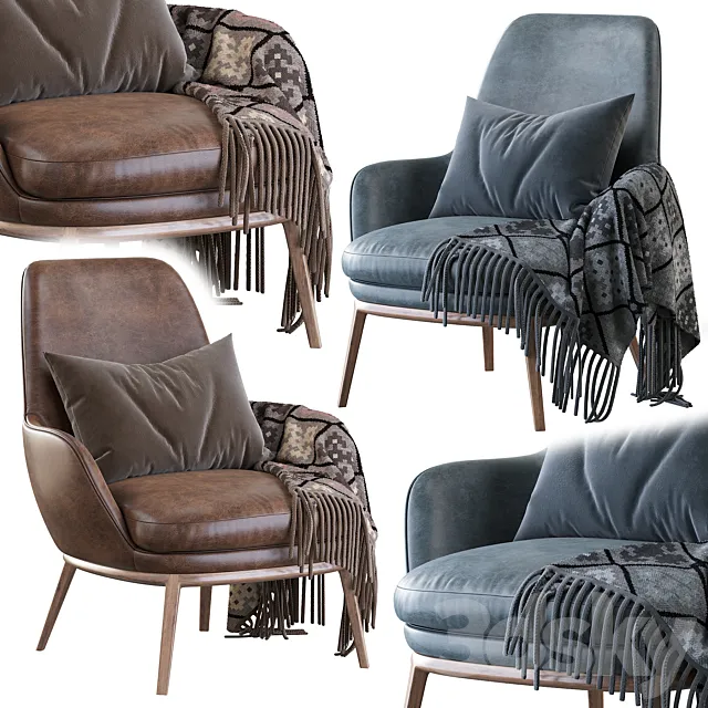 Caratos Maxalto Poltrona con Schienale Alto 3D Model