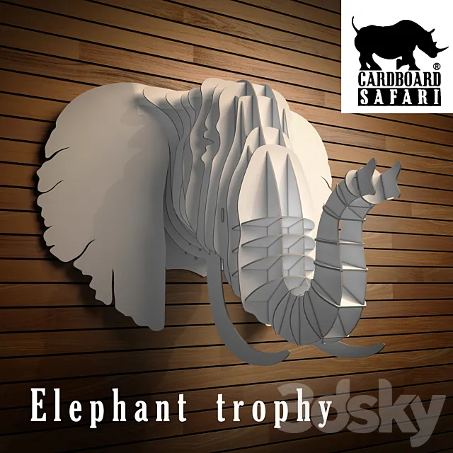 Cardboard safari elephant trophy 3DModel