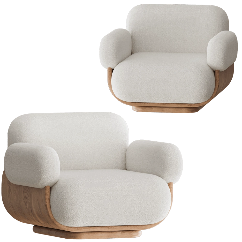 Carel Woodworks - Armchair Cannoli 3D Model