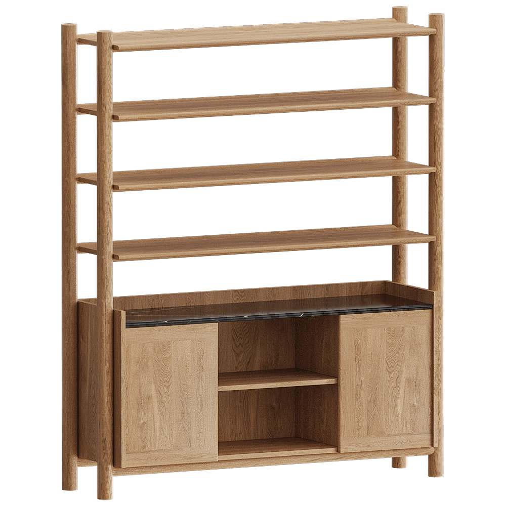 Carel Woodworks - Steekla Storage Unit with Marble 3D Model