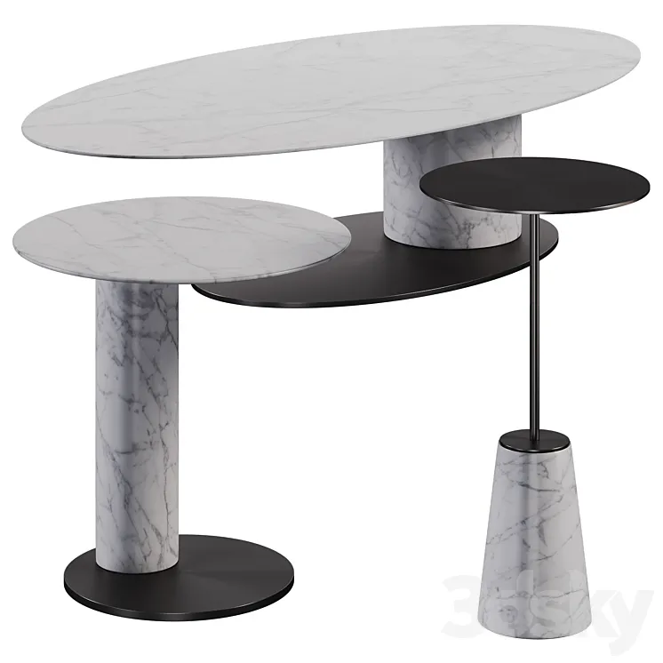 Carey table set 3D Model Free