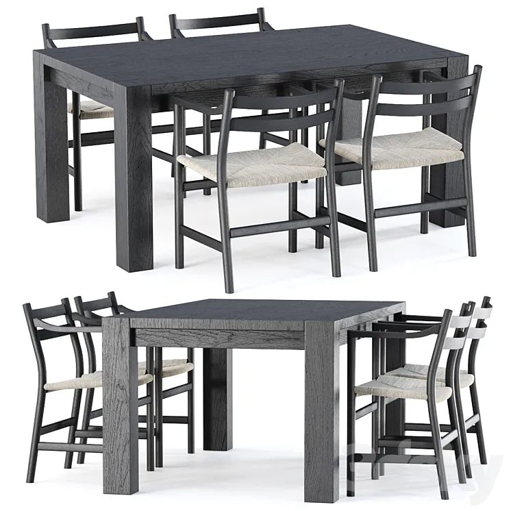 Carl Hansen furniture set_v18 / Garden furniture set 3D Model Free