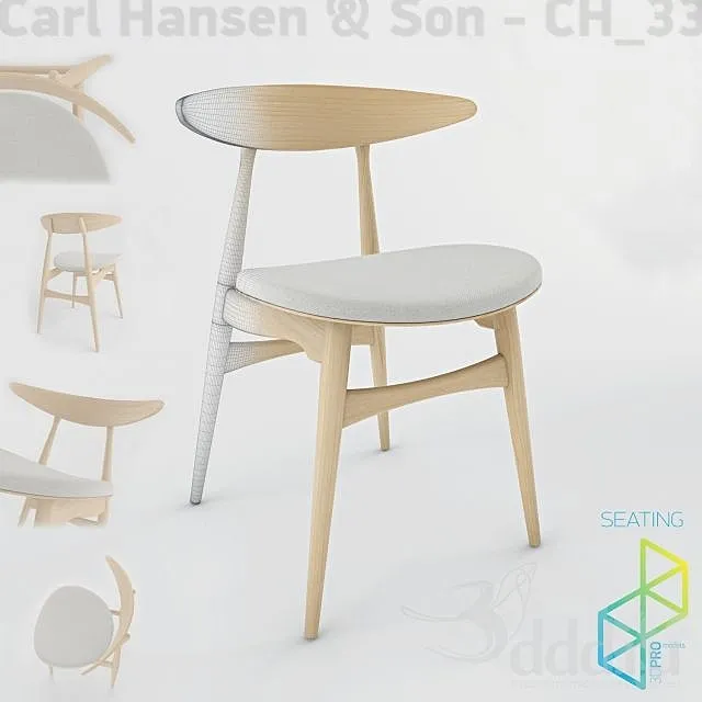 Carl Hansen&Son CH_33 chair 3D Model