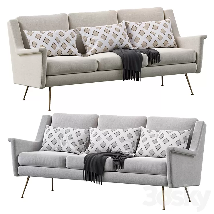 "Carlo Mid-Century Sofa (77.5 "")" 3D Model