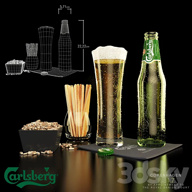 Carlsberg Beer. peanuts and cracker Free Download