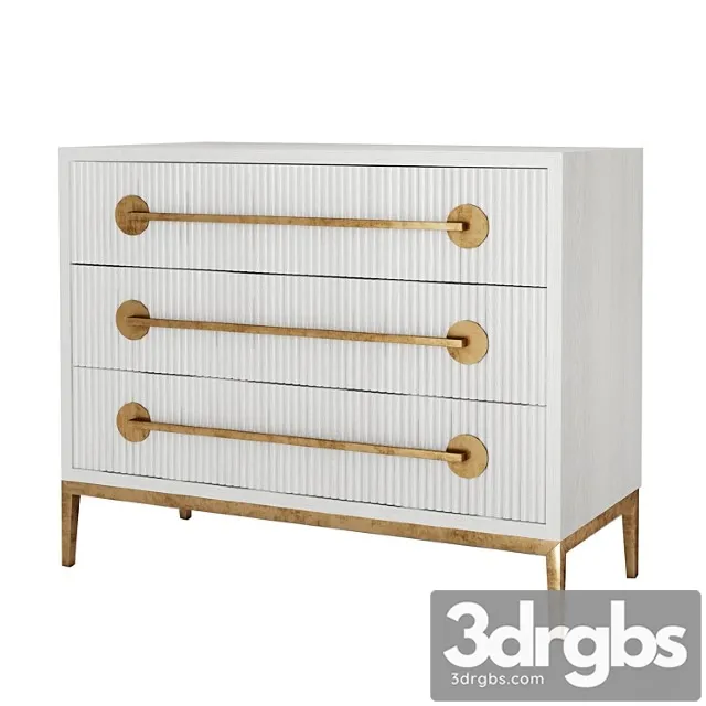 Carlyle three-drawer chest 2 3D Model Free