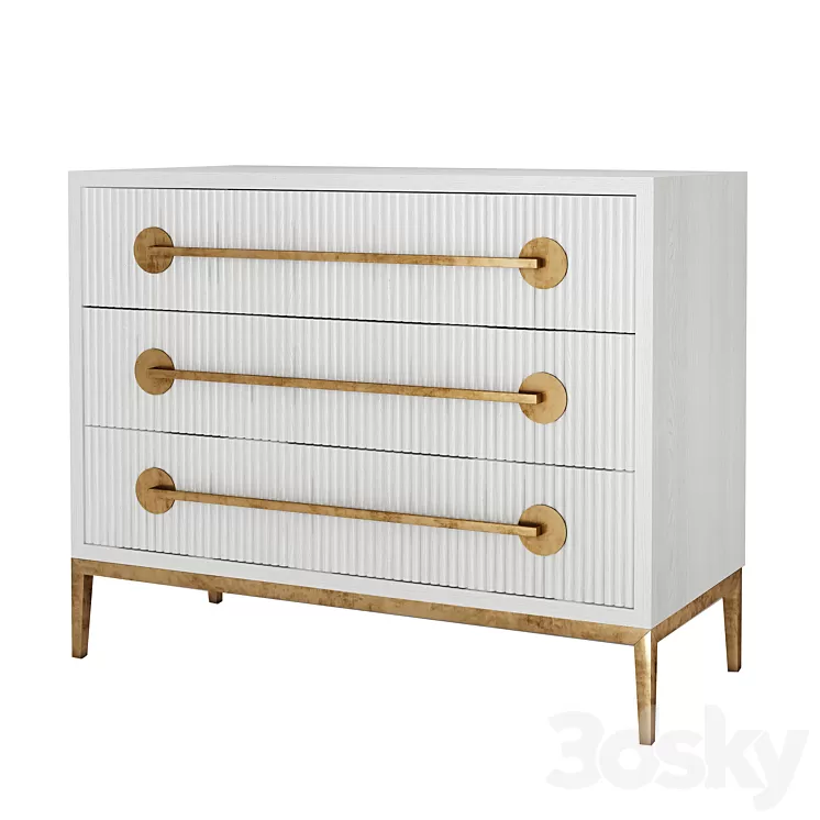 Carlyle Three-Drawer Chest 3D Model