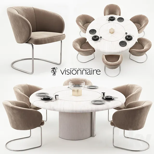 Carmen chairs and Opera table - Visionnaire Home Philosophy 3DModel