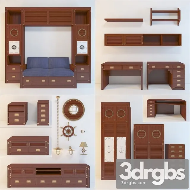 Caroti Ship Funiture 3D Model Free