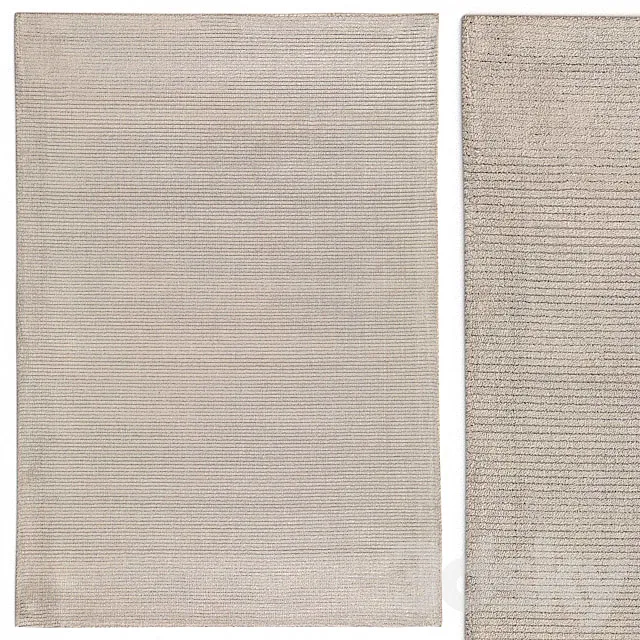 Carpet Benuta Lines Viscose Beige Rug 3D Model