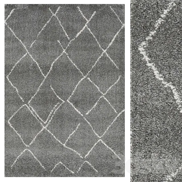 Carpet CarpetVista Shaggy Agadir - Gray _ Off White CVD20128 3D Model