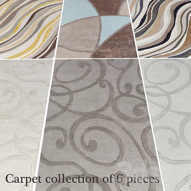 Carpet collection of 6 pieces. carpet set. rug. pattern. abstraction 3DModel