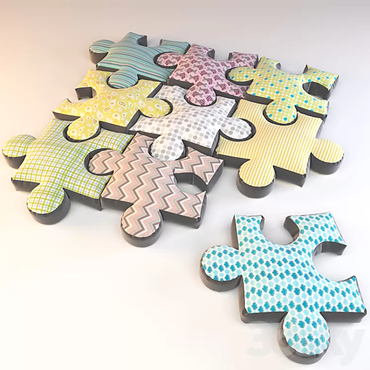 Carpet cushion puzzles 3D Model