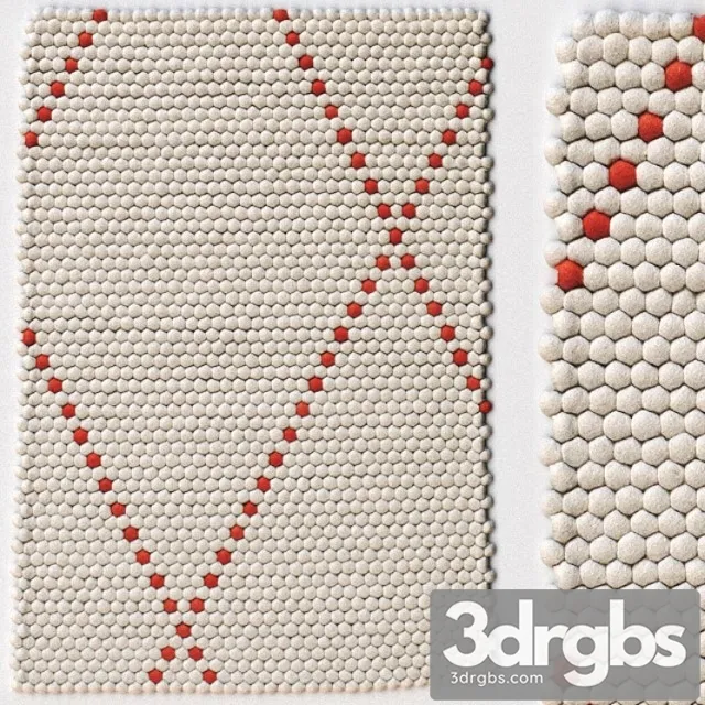 Carpet hay dot carpet poppy red rug 3D Model Free