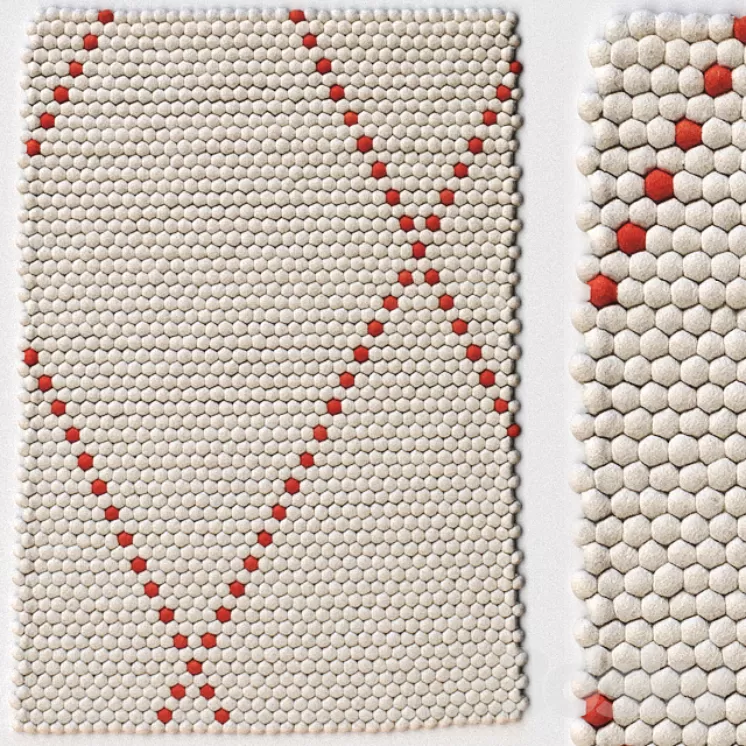 Carpet Hay Dot carpet Poppy Red rug 3D Model