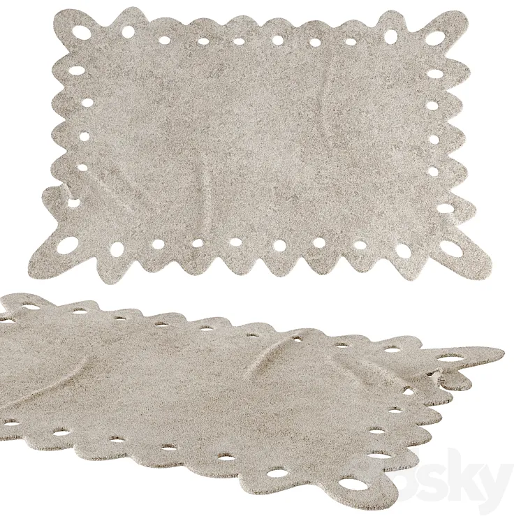 Carpet Lorena Canals Lace Cream 3D Model Free
