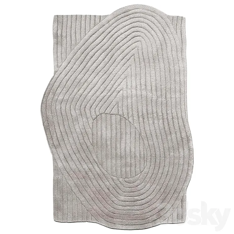 Carpet Niwa Hand-Carved Rug 3D Model Free