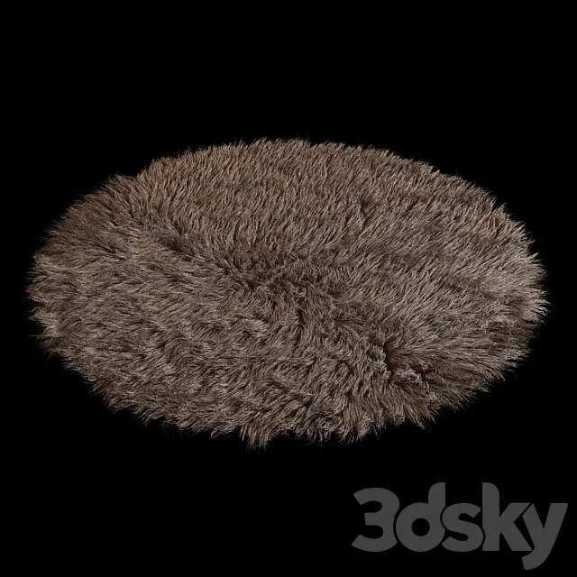 Carpet round Flokati 3D Model