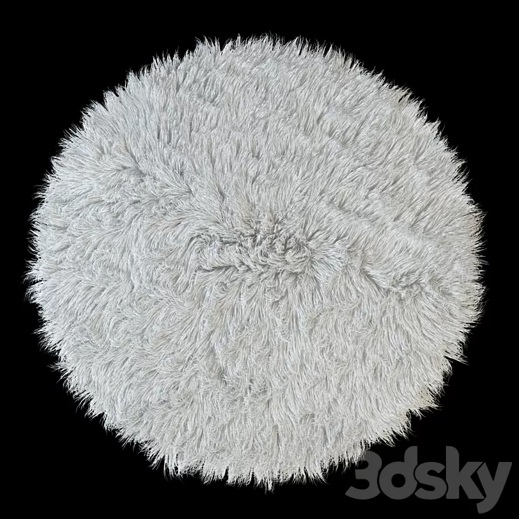 Carpet round Flokati 3D Model