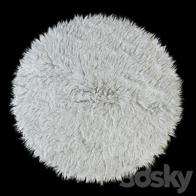 Carpet round Flokati 3D Model