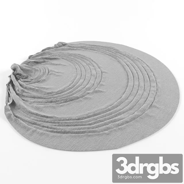 Carpet round with circles 3D Model Free