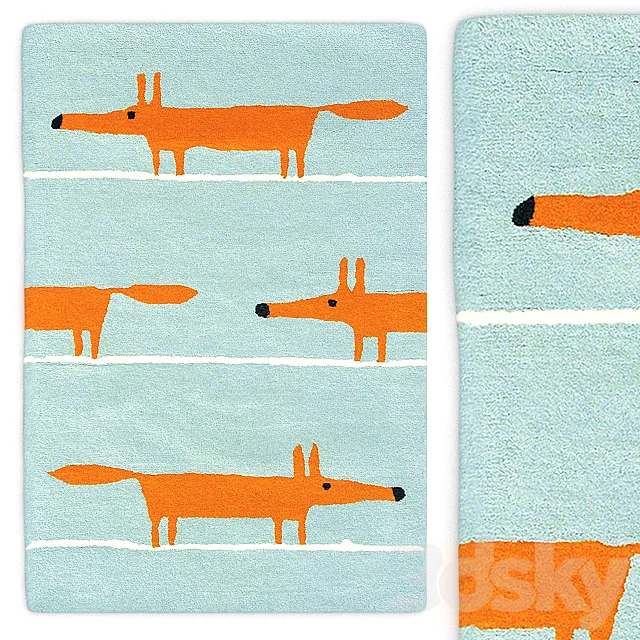 Carpet Scion Mr Fox Aqua Rug 3D Model